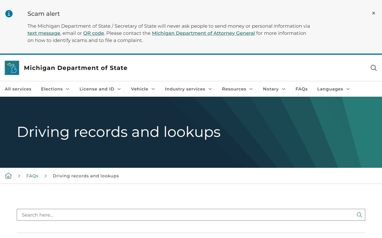 Wexford County traffic driver and vehicle records FAQ from the Michigan Secretary of State