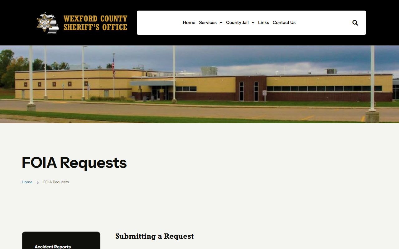 Wexford County warrant FOIA request page on the Sheriff website
